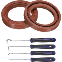 2Pcs Oil Seal, 28x40x7mm TC Fluorine Rubber Double Lip Cover with Hook Kit and Spring for Mechanical Automobile Bearing Shaft, Brown