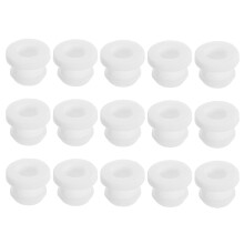 15Pcs Rubber Grommets 8.5mm Drill Hole, 6mm ID Hole Top Hat Grommet White Silicone Rubber Hole Plug Gasket for Wiring, Automotive