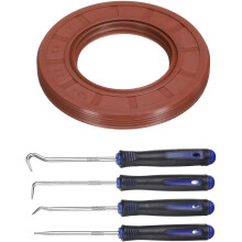 Oil Seal, 35x62x7mm TC Fluorine Rubber Double Lip Cover with Hook Kit and Spring for Mechanical Automobile Bearing Shaft, Brown