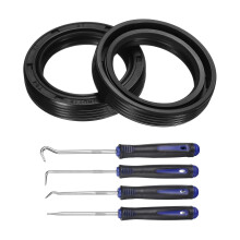2Pcs Oil Seal, 27x37x7mm TC Nitrile Rubber Double Lip Cover with Hook Kit and Spring for Mechanical Automobile Bearing Shaft, Black