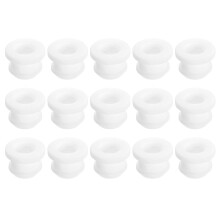 15Pcs Rubber Grommets 10mm Drill Hole, 7mm ID Hole Top Hat Grommet White Silicone Rubber Hole Plug Gasket for Wiring, Automotive