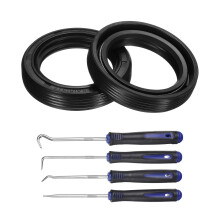 2Pcs Oil Seal, 25x35x7mm TC Nitrile Rubber Double Lip Cover with Hook Kit and Spring for Mechanical Automobile Bearing Shaft, Black