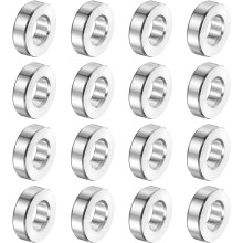 16Pcs Aluminum Spacer 3/16" ID x 3/8" OD x 1/8" Length(5.1x10x3mm) Screw Standoff Bushing Plain Finish Unthreaded Round Metal Spacer for M5 Screws Bol