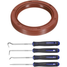 Oil Seal, 35x47x7mm TC Fluorine Rubber Double Lip Cover with Hook Kit and Spring for Mechanical Automobile Bearing Shaft, Brown