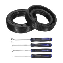2Pcs Oil Seal, 25x40x10mm TC Nitrile Rubber Double Lip Cover with Hook Kit and Spring for Mechanical Automobile Bearing Shaft, Black
