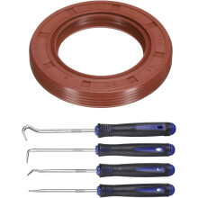 Oil Seal, 35x55x8mm TC Fluorine Rubber Double Lip Cover with Hook Kit and Spring for Mechanical Automobile Bearing Shaft, Brown