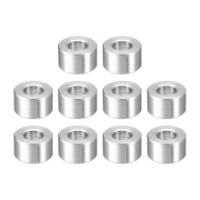 10Pcs Aluminum Spacer 3/4" OD x 3/8" ID x 7/16" Length Screw Standoff Bushing Plain Finish Unthreaded Round Metal Spacer for Screws Bolts and Rods, Si