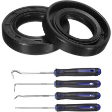 2Pcs Oil Seal, 20x34x7mm TC Nitrile Rubber Double Lip Cover with Hook Kit and Spring for Mechanical Automobile Bearing Shaft, Black