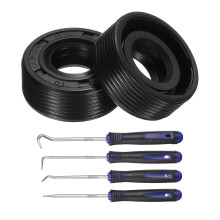 2Pcs Oil Seal, 12x25x10mm TC Nitrile Rubber Double Lip Cover with Hook Kit and Spring for Mechanical Automobile Bearing Shaft, Black