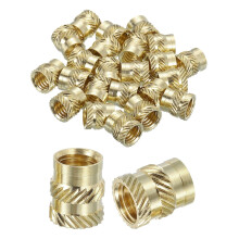 Knurled Insert Nuts, 30pcs M8 x 12mm Length x 10mm OD 3D Printing Brass Nuts Female Threaded Inserts Brass Heat Set Insert Embedment Nut