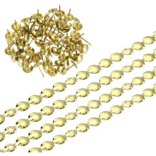 Upholstery Nailhead Trim, 4 Meters Glossy Upholstery Tacks Strips, Decorative Nail Trims with Nails for Sofa Headboard, Chair DIY Furniture Accessory