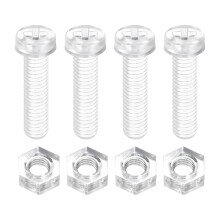 50 Sets Clear Acrylic Screws and Nuts Kit, M5 x 20mm PC Transparent Round Head Phillips Bolts with Hex Nuts, Bolts and Nuts Kit for Machine Electronic