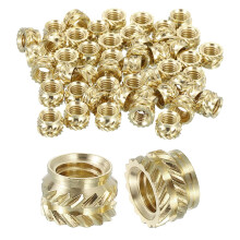 Knurled Insert Nuts, 60pcs M5 x 5mm Length x 7.5mm OD 3D Printing Brass Nuts Female Threaded Inserts Brass Heat Set Insert Embedment Nut