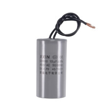 CBB60 Run Capacitor 15uF 450V AC 2 Wires 50/60Hz Cylinder 74x38mm for Air Compressor Water Pump Motor