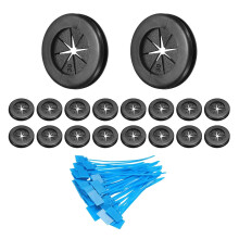 18Pcs 1"(25mm) ID, 1-3/16" (30mm) Drill Hole, Double Sided Grommets Round Firewall Hole Plug with Marker Cable Ties for Home Office Cable Wire Protect