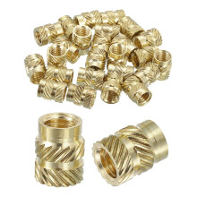 Knurled Insert Nuts, 30pcs M6 x 10mm Length x 8mm OD 3D Printing Brass Nuts Female Threaded Inserts Brass Heat Set Insert Embedment Nut