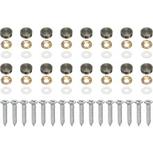 16Pcs Brass Decorative Screws with Caps, 14mm Mirror Screws Cover Self-Tapping Screws with Decorative Caps for Furniture Cabinet Mirror Fixing, Bronze