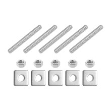 5/16"-18 UNC Fully All Threaded Rod, 5 Pcs 304 Stainless Steel Long Threaded Screw 2.8" Length Right Hand Threads with Square Washers for Furniture Mo