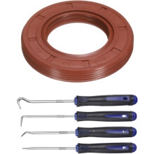 Oil Seal, 30x52x7mm TC Fluorine Rubber Double Lip Cover with Hook Kit and Spring for Mechanical Automobile Bearing Shaft, Brown