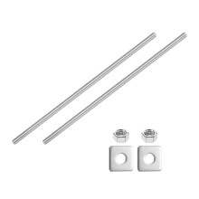 3/8"-16 UNC Fully All Threaded Rod, 2 Pcs 304 Stainless Steel Long Threaded Screw 11.8" Length Right Hand Threads with Square Washers for Furniture Mo