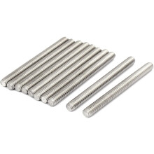 M8 x 90mm 304 Stainless Steel Fully Threaded Rods Fasteners Silver Tone 10 Pcs