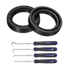 2Pcs Oil Seal, 28x40x8mm TC Nitrile Rubber Double Lip Cover with Hook Kit and Spring for Mechanical Automobile Bearing Shaft, Black