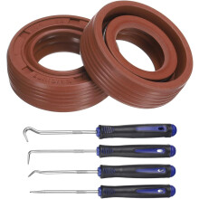 2Pcs Oil Seal, 12x22x7mm TC Fluorine Rubber Double Lip Cover with Hook Kit and Spring for Mechanical Automobile Bearing Shaft, Brown
