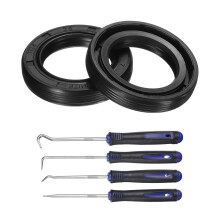 2Pcs Oil Seal, 25x38x7mm TC Nitrile Rubber Double Lip Cover with Hook Kit and Spring for Mechanical Automobile Bearing Shaft, Black