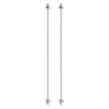 2Pcs M8x500mm 304 Stainless Steel Double End Threaded Stud Screw Bolt with Nuts, Square Flat Washers & Spring Washers for House Maintenance, Silver To