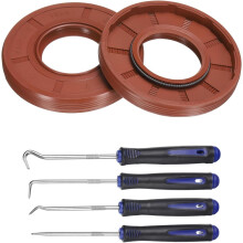 2Pcs Oil Seal, 25x52x7mm TC Fluorine Rubber Double Lip Cover with Hook Kit and Spring for Mechanical Automobile Bearing Shaft, Brown