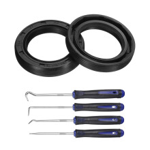 2Pcs Oil Seal, 27x40x7mm TC Nitrile Rubber Double Lip Cover with Hook Kit and Spring for Mechanical Automobile Bearing Shaft, Black