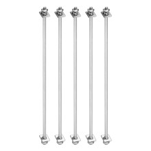 5Pcs M4x180mm 304 Stainless Steel Double End Threaded Stud Screw Bolt with Nuts, Square Flat Washers & Spring Washers for House Maintenance, Silver To