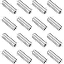 16Pcs 304 Stainless Steel Spacer 1/4" OD x 1/8" ID x 11/16" Length(6x3x18mm) Screw Standoff Bushing Plain Finish Unthreaded Round Metal Spacer for M3