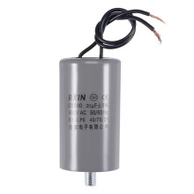 CBB60 Run Capacitor 20uF 450V AC 2 Wires 50/60Hz Cylinder 74x40mm with M8 Fixing Stud for Air Compressor Water Pump Motor