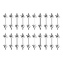 20Pcs M3x45mm 304 Stainless Steel Double End Threaded Stud Screw Bolt with Nuts, Square Flat Washers & Spring Washers for House Maintenance, Silver To