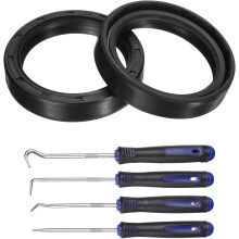 2Pcs Oil Seal, 40x52x10mm TC Nitrile Rubber Double Lip Cover with Hook Kit and Spring for Mechanical Automobile Bearing Shaft, Black