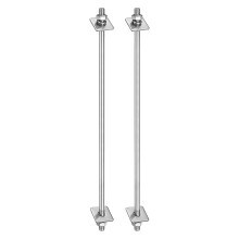 2Pcs M8x260mm 304 Stainless Steel Double End Threaded Stud Screw Bolt with Nuts, Square Flat Washers & Spring Washers for House Maintenance, Silver To