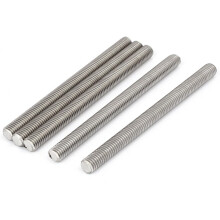 M8 x 100mm 304 Stainless Steel Fully Threaded Rods Fasteners Silver Tone 5 Pcs