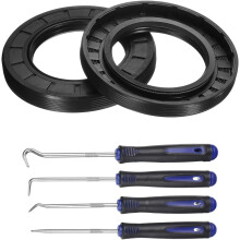 2Pcs Oil Seal, 50x80x10mm TC Nitrile Rubber Double Lip Cover with Hook Kit and Spring for Mechanical Automobile Bearing Shaft, Black