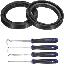 2Pcs Oil Seal, 35x47x7mm TC Nitrile Rubber Double Lip Cover with Hook Kit and Spring for Mechanical Automobile Bearing Shaft, Black