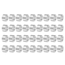 32Pcs Aluminum Spacers, 5mm ID x 10mm OD x 6mm Length Screw Standoff Bushing Plain Finish Unthreaded Metal Round Spacer, Unthreaded Standoff Bushing f