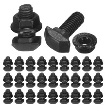 30pcs M5x12mm t Slot Drop-in Bolt, Carbon Steel Hammer Head Bolts t Shape Stud Sliding Screw with M5 Hexagon Flange Nuts for European Standard 20 Seri