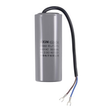 CBB60 Run Capacitor 60uF 450V AC 2 Wires 50/60Hz Cylinder 123x50mm with Terminal for Air Compressor Water Pump Motor