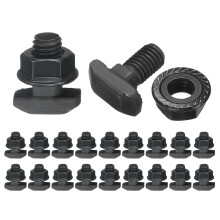 20pcs M8x16mm t Slot Drop-in Bolt, Carbon Steel Hammer Head Bolts t Shape Stud Sliding Screw with M8 Hexagon Flange Nuts for European Standard 40 Seri