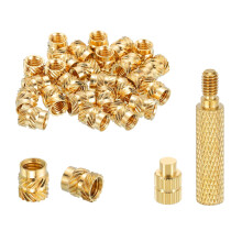 20 Pcs Threaded Inserts with Soldering Iron Tip Press Tool, M6 x 8mm H x 8mm OD Brass Metric Knurled Nuts Heat Set Inserts Embedment Nut for 3D Printi