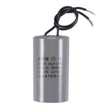 CBB60 Run Capacitor 25uF 450V AC 2 Wires 50/60Hz Cylinder 75x42mm for Air Compressor Water Pump Motor
