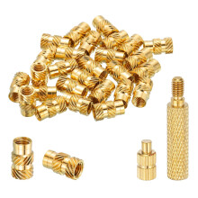 30 Pcs Threaded Inserts with Soldering Iron Tip Press Tool, M4 x 12mm H x 6mm OD Brass Metric Knurled Nuts Heat Set Inserts Embedment Nut for 3D Print