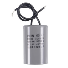CBB60 Run Capacitor 3uF 450V AC 2 Wires 50/60Hz Cylinder 54x34mm for Air Compressor Water Pump Motor