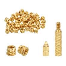 100 Pcs Threaded Inserts with Soldering Iron Tip Press Tool, M3 x 4mm H x 5mm OD Brass Metric Knurled Nuts Heat Set Inserts Embedment Nut for 3D Print