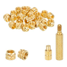 40 Pcs Threaded Inserts with Soldering Iron Tip Press Tool, M5 x 5mm H x 8mm OD Brass Metric Knurled Nuts Heat Set Inserts Embedment Nut for 3D Printi